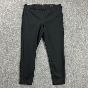 J Crew Pants Womens Large‎ Black Pixie Cropped Mid Rise Viscose Blend Adults
